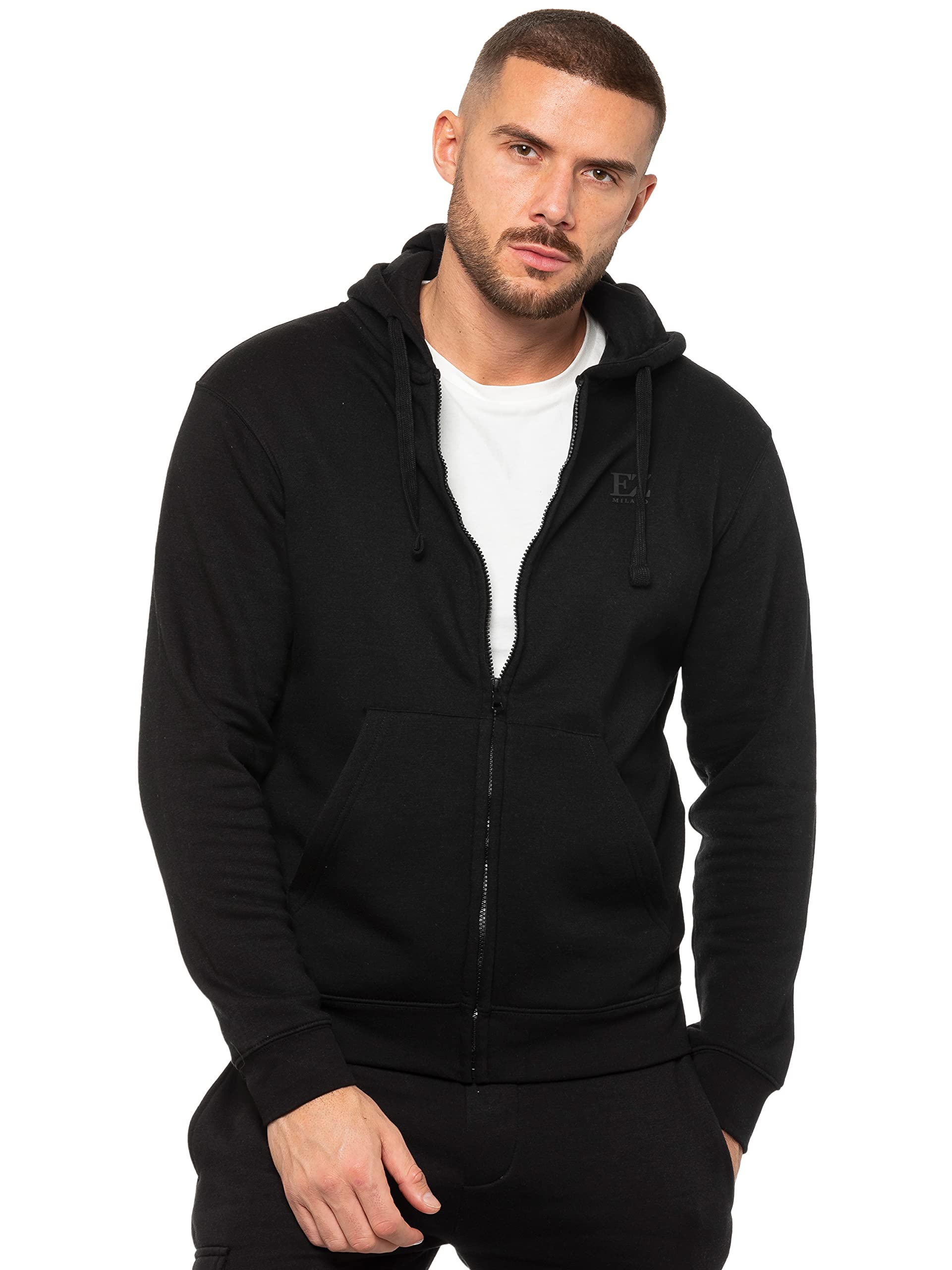 Ze Enzo (S, ) Enzo Mens Zip Hoodie Black