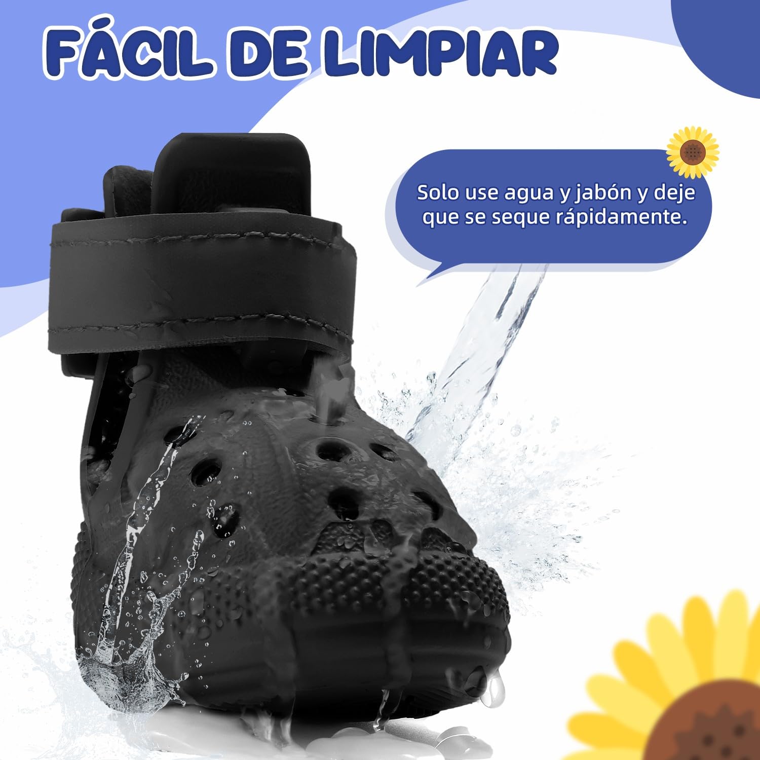 SlowTon Zapatos para Perros para Pavimento Caliente, Sandalias Transpirables Antideslizantes con Tiras Reflectantes, Fáciles de Poner y Quitar, Botines de Verano para Exteriores Fácile