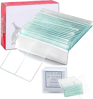 50 Stück Objektträger und 100 Stück Deckgläser (18x18mm),Objektträger(76.2x25.4mm),Mattierte Kanten,Microscope Slides Mikroskop Zubehör für Labor Biologie Wissenschaft Studium