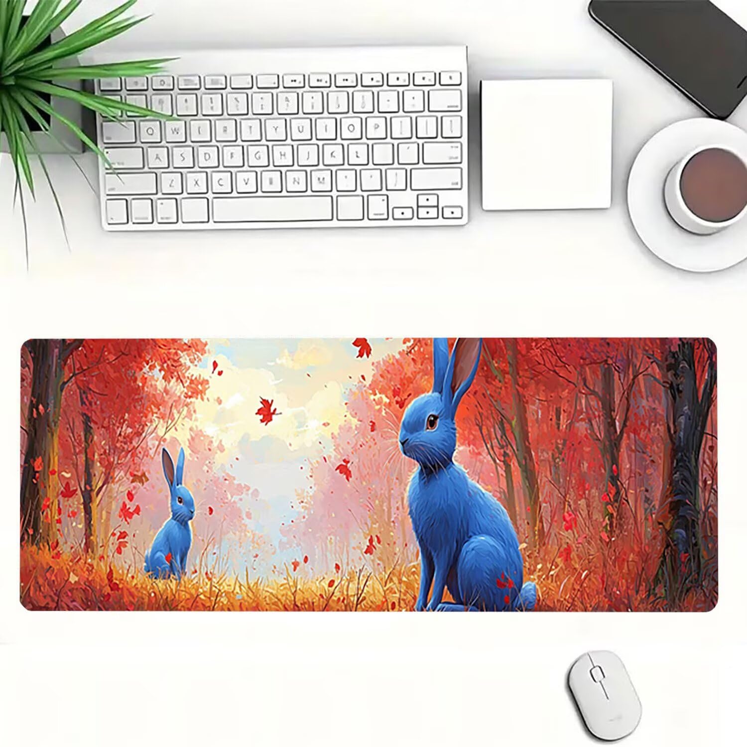 Podkładka pod mysz do gier XXL ze zwierzętami krajobrazowymi, podkładka pod mysz XXL 1400 x 600 x 3 mm, podkładka pod mysz matowa, bardzo duża tkanina na biurko dla graczy, antypoślizgowa podstawa