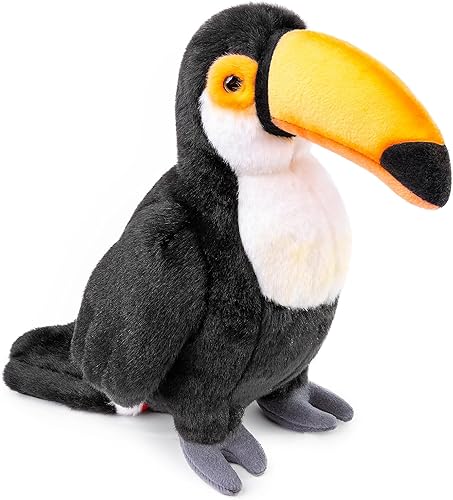 ZHONGXIN MADE Toucan - Peluche realista de tucán negro de 11.5 pulgadas, lindo peluche de tucán de pájaro como regalo para tus amigos