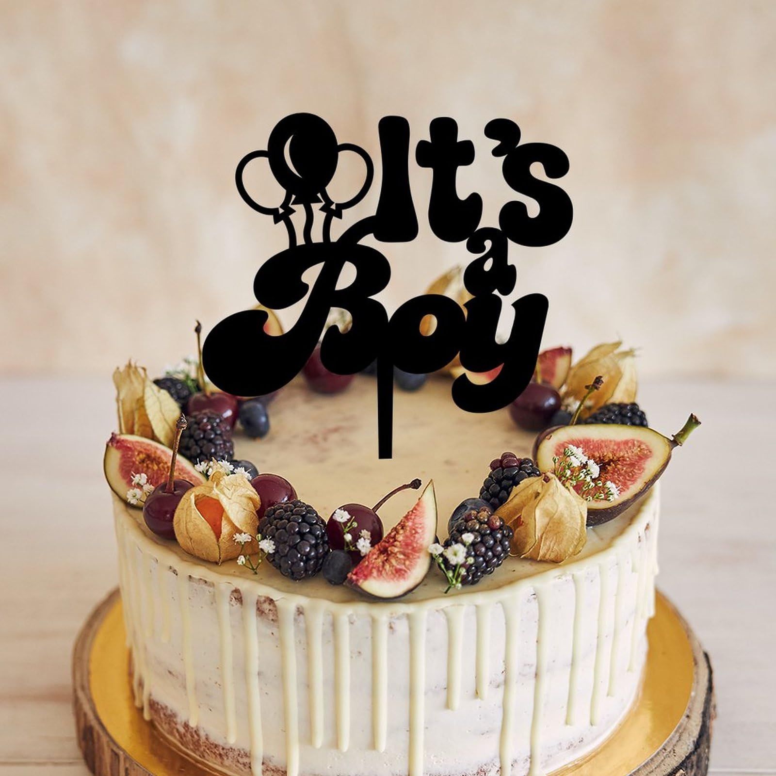 Cake Topper It's A Girl [in Scrittura] Per Baby Shower Legno 4 Mm D - 9