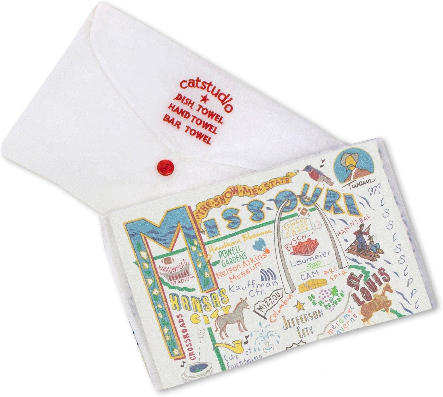 Catstudio Missouri Dish Towel - U.S. State Souvenir Kitchen and Hand Towel, Perfect Tea Towels for Missouri Lovers, Travel Souvenir, Housewarming Gifts, Couple Gifts