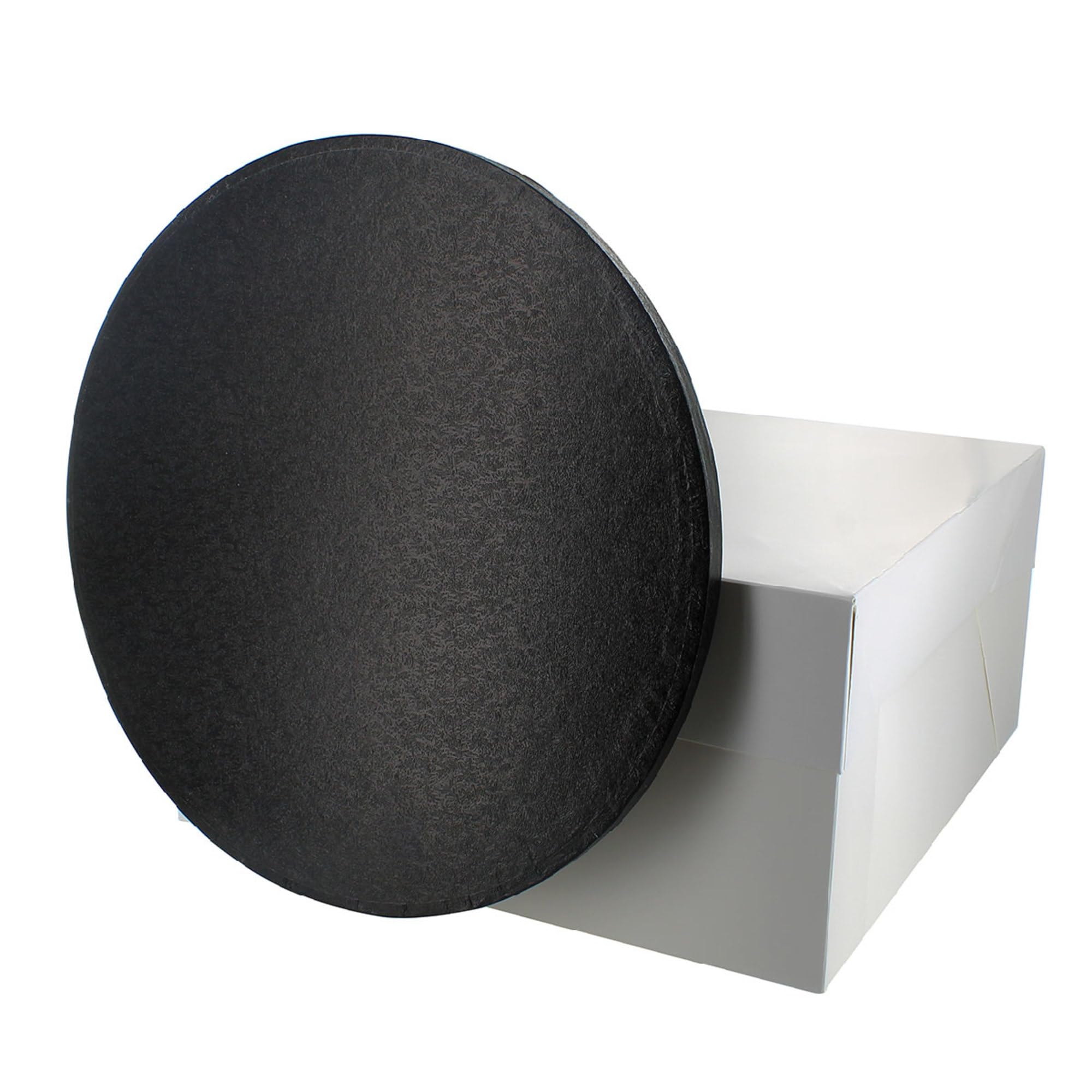 Culpitt Black Board & Box Set | 8" (20Cm) | White Cake Box & Drum, Box And Cake Board, Storage & Transport Combo