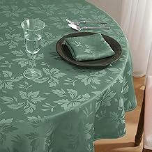Romanstile Round Tablecloth 140 cm, Modern Elegance Floral Jacquard Fabric, Waterproof and Stain Resistant, for Spring Decorations, Easter Parties, Garden Meals and Summer Evenings