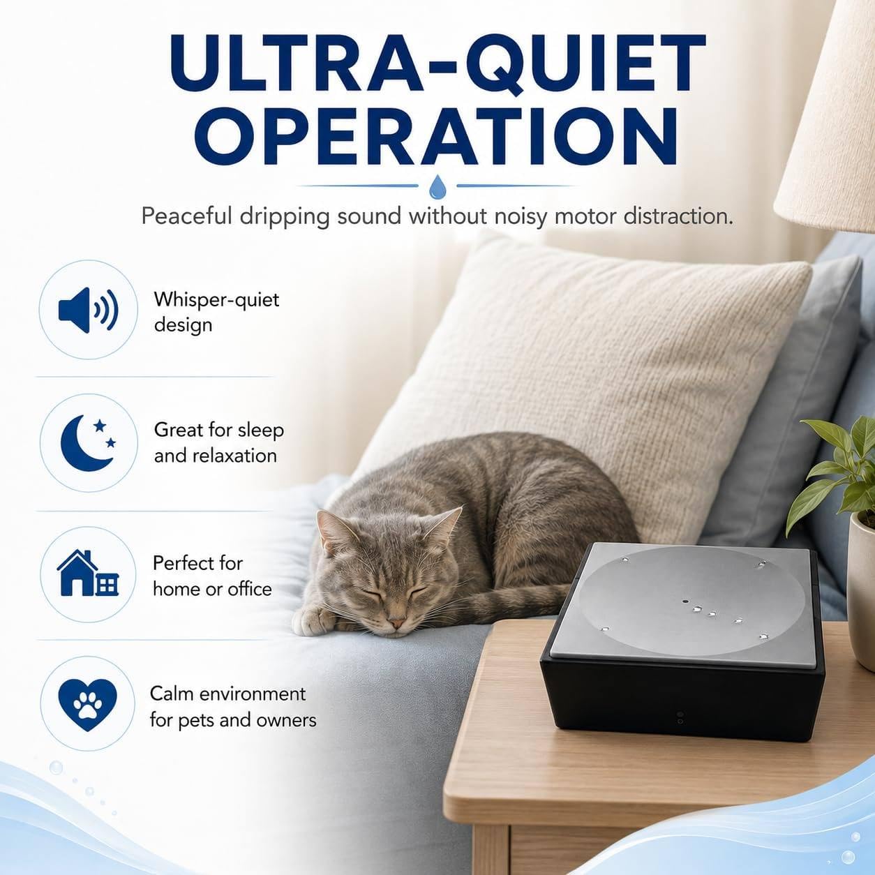 Giocattolo Elettrico per Gatti, Fontanella a Goccia Rechargeable | Con pompa ultra silenziosa, erogatore d'acqua per animali facile da pulire, per gatti d'interno, gattini