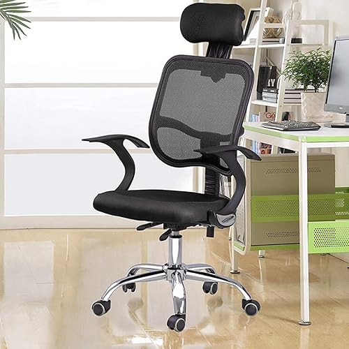 Silla de oficina para videojuegos, silla de computadora ergonómica de malla, silla de oficina con respaldo alto con reposacabezas ajustable, soporte