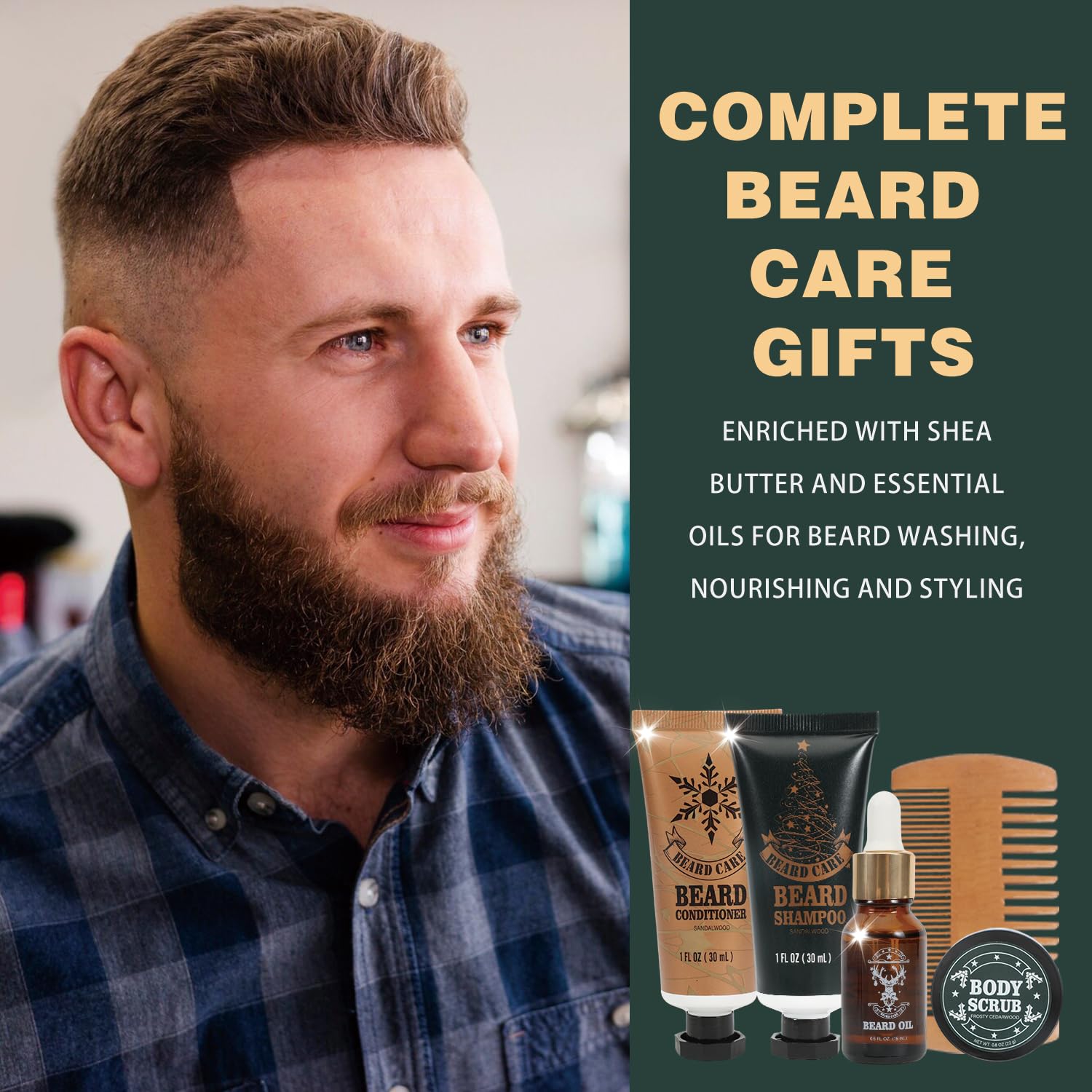 Calendario de Adviento transparente y resistente, regalo de Navidad para hombres, cuidado de la barba 2025