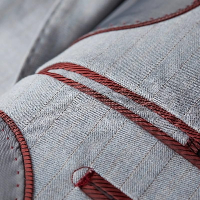 Stylish Men's Slim Fit Business Suit 3 Piece Set Tuxedo with Pants Vest for Formal Occasions(X-Large)4