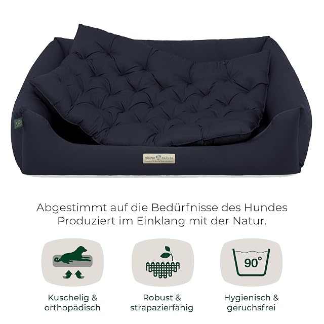 Foto 2 de 8 de HOUND & NATURE Cama ortopédica para perros Zermatt, talla XL para perros grandes con borde alto, sofá…