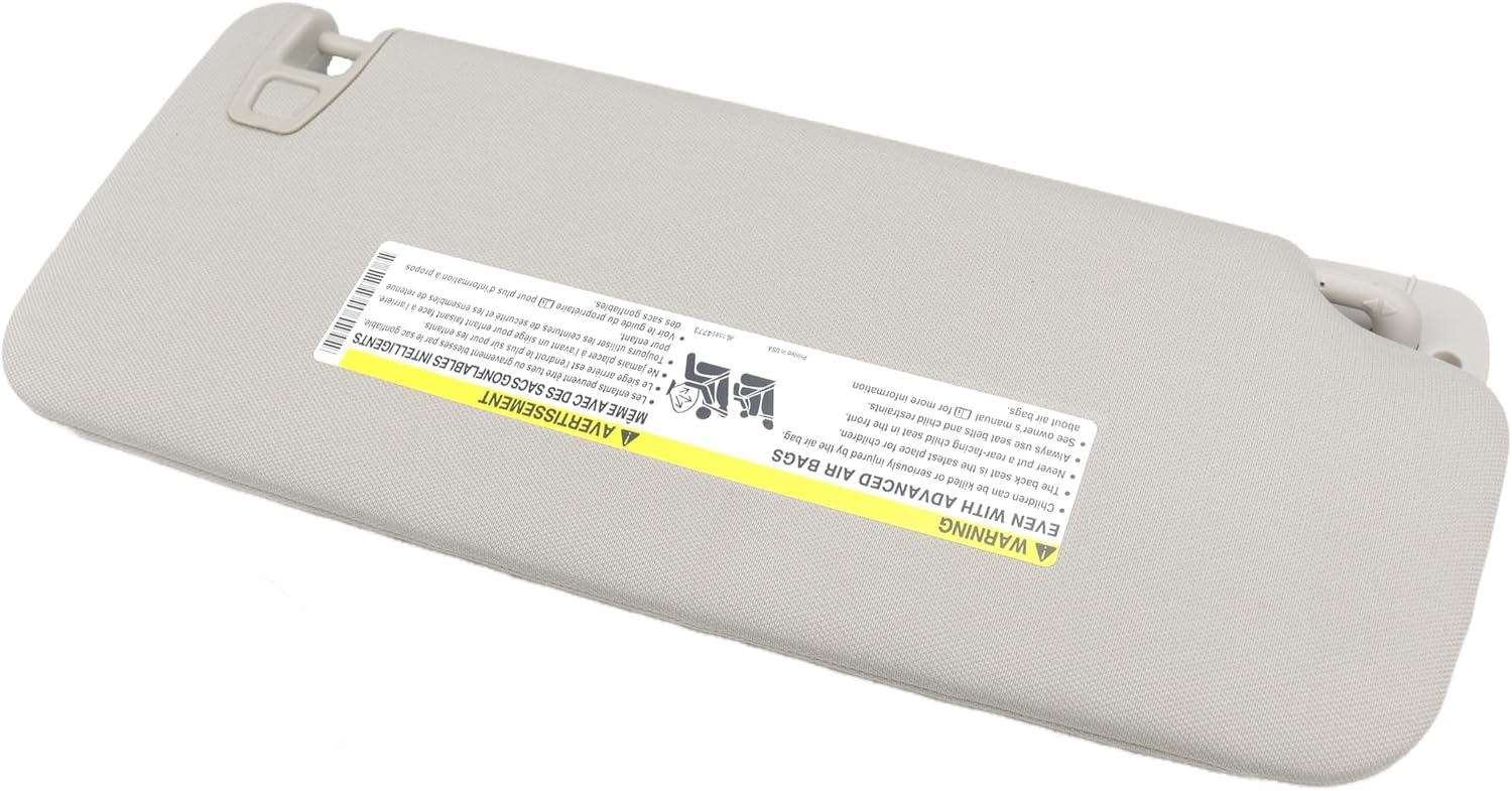 Left Driver & Right Passenger Sun Visor fit for 2007 2008 2009 2010 2011 2012 2013 2014 Chevy Suburban 1500 2500 Avalanche Tahoe GMC Sierra Yukon XL Cadillac Escalade Replaces 22850306 22850310#Beige