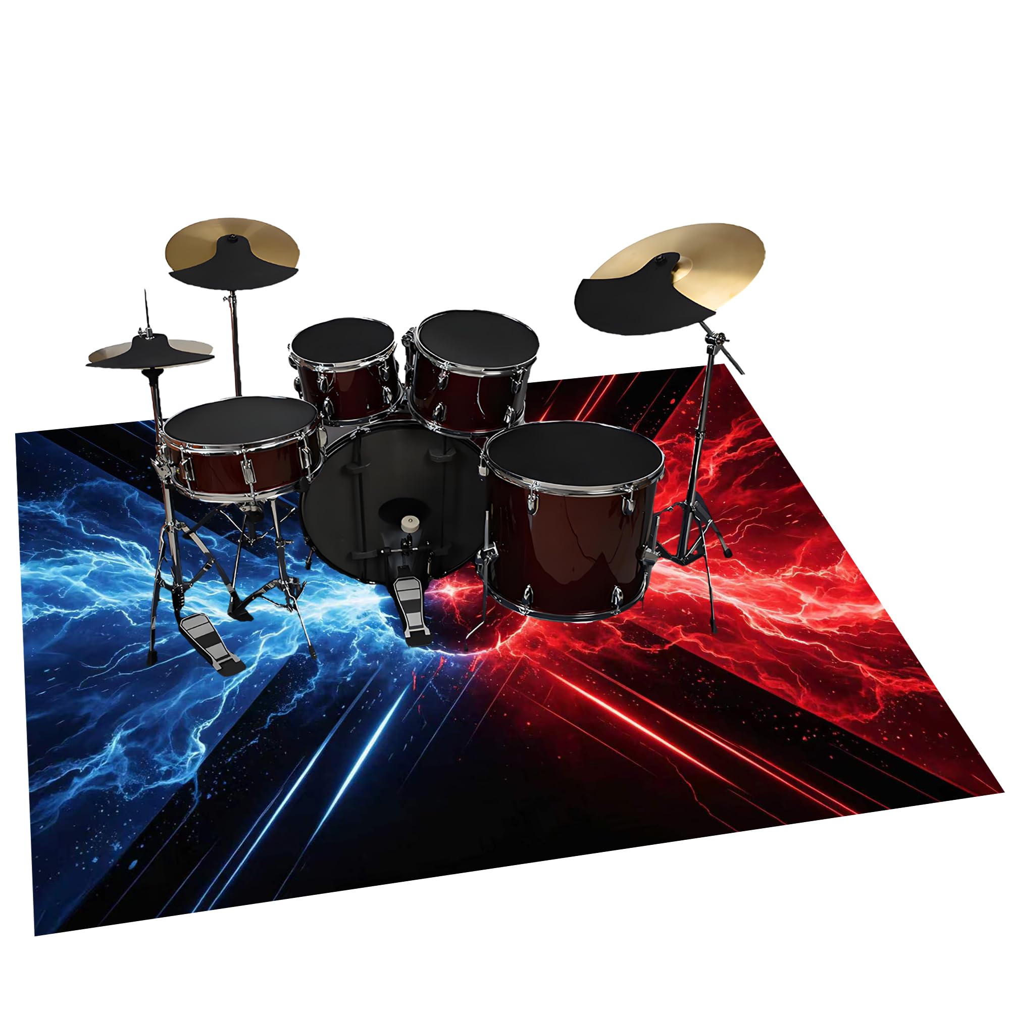 Tappeto Batteria Tappetino Insonorizzato Tappeto a Tamburo 230 x 180 cm | Antiscivolo, Tappeto per Percussioni, Tappeti per Batterie Elettroniche Rullante Acustica Snare Drum Grancassa Strumenti
