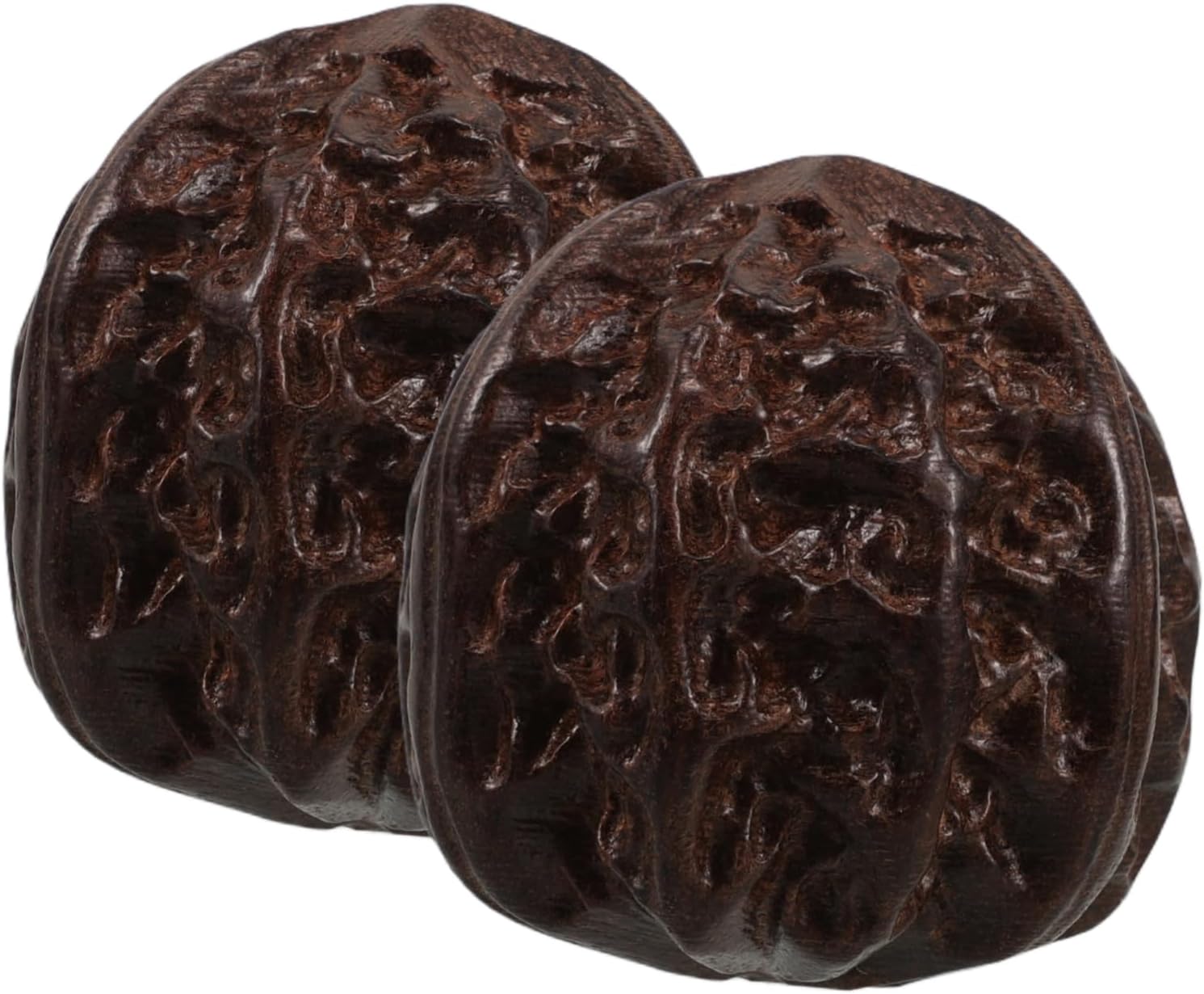 ORFOFE 2pcs Walnut Wood Hand Exercise Balls for Seniors Portable Grip Strengthening and Muscle Relaxation for Hand Therapy and Fitness Activities