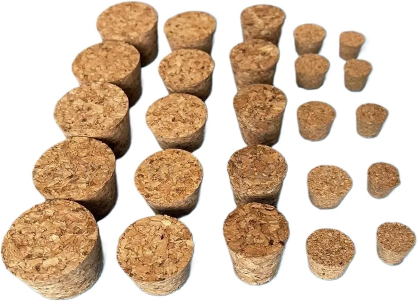 50pcs Top Diameter 13mm-39mm Wooden Cork Lab Test Tube Plug Essential Oil Puddings Small Glass Bottle Stoppers (29x20x35mm)