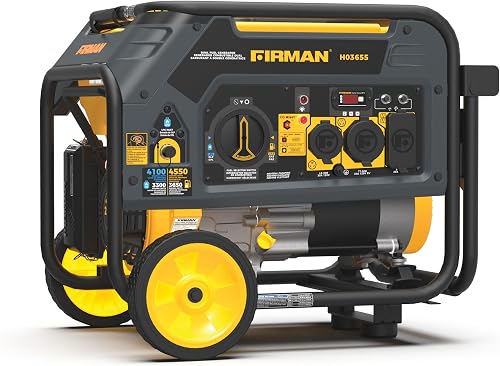 FIRMAN H03655 Dual Fuel Generator: 4550W Peak Gas, 14Hr Runtime, CO Alert, RV Ready