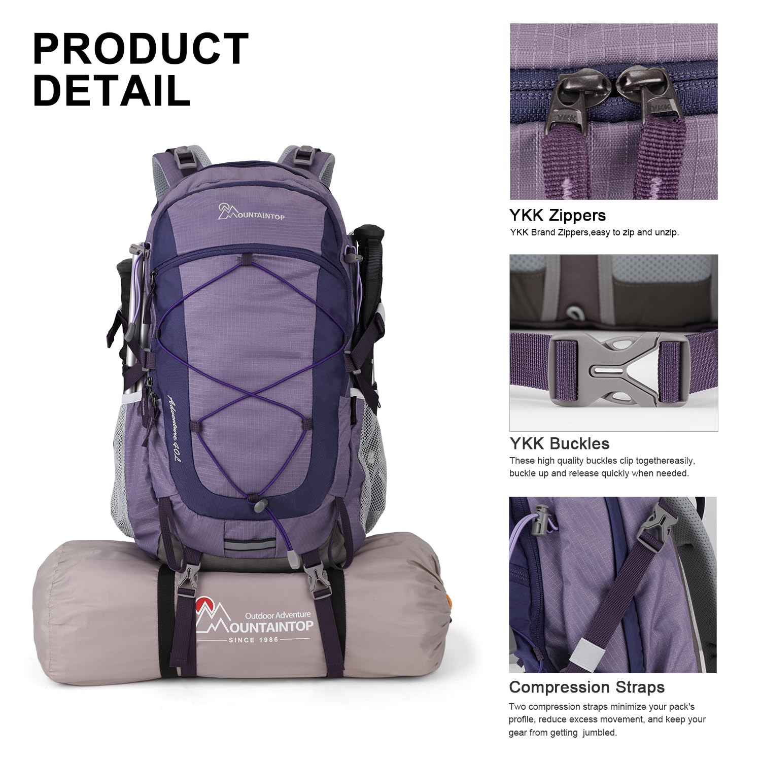 Mountaintop 25 l / 40 l plecak trekkingowy dla mężczyzn i kobiet, plecak trekkingowy, outdoorowy, na kemping, wędrówki, podróże