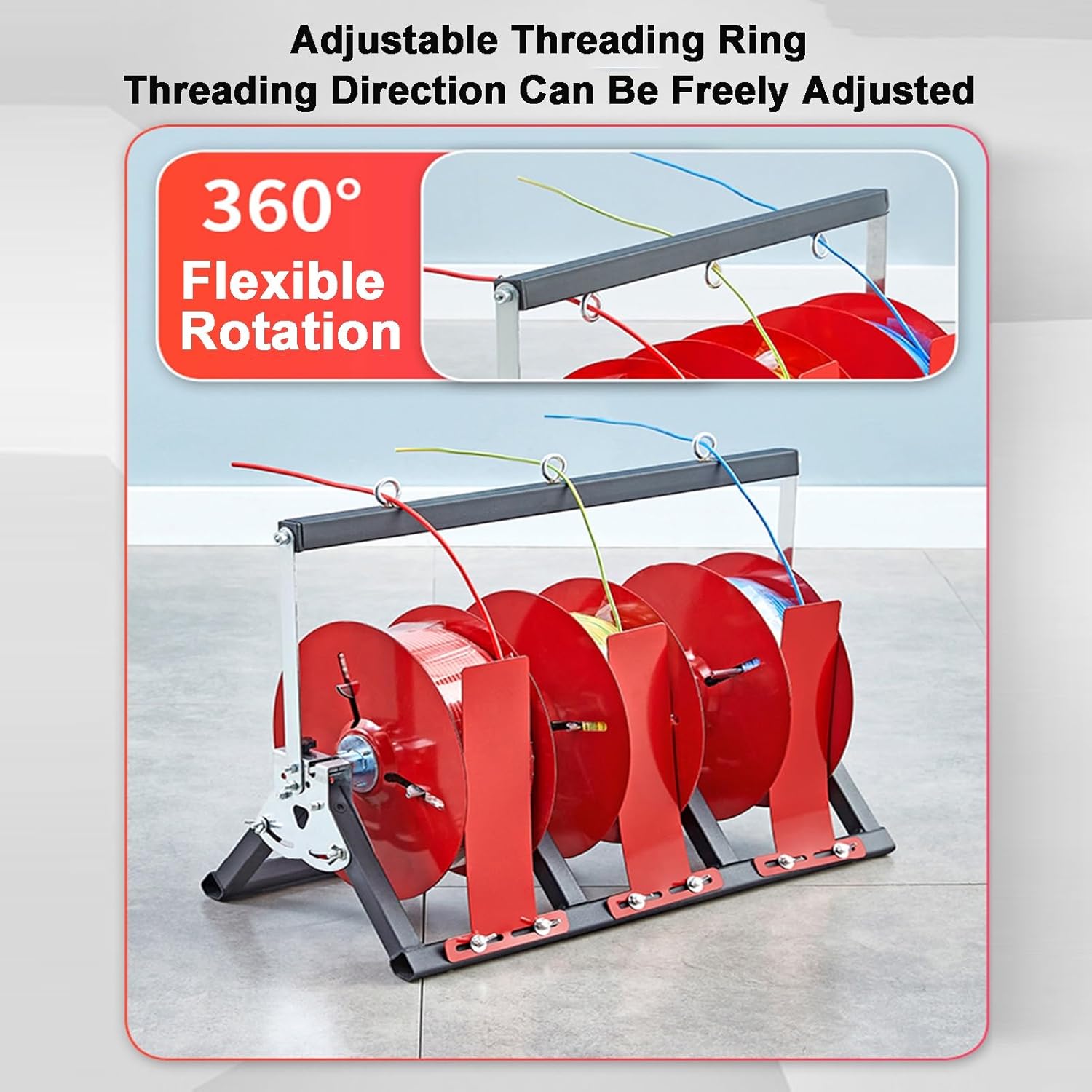 Folding Cable Rack Dispenser - Heavy-Duty Wire Storage Cart for Electrical, Industrial & Retail Use - 3-Volume Bulk Cable Holder