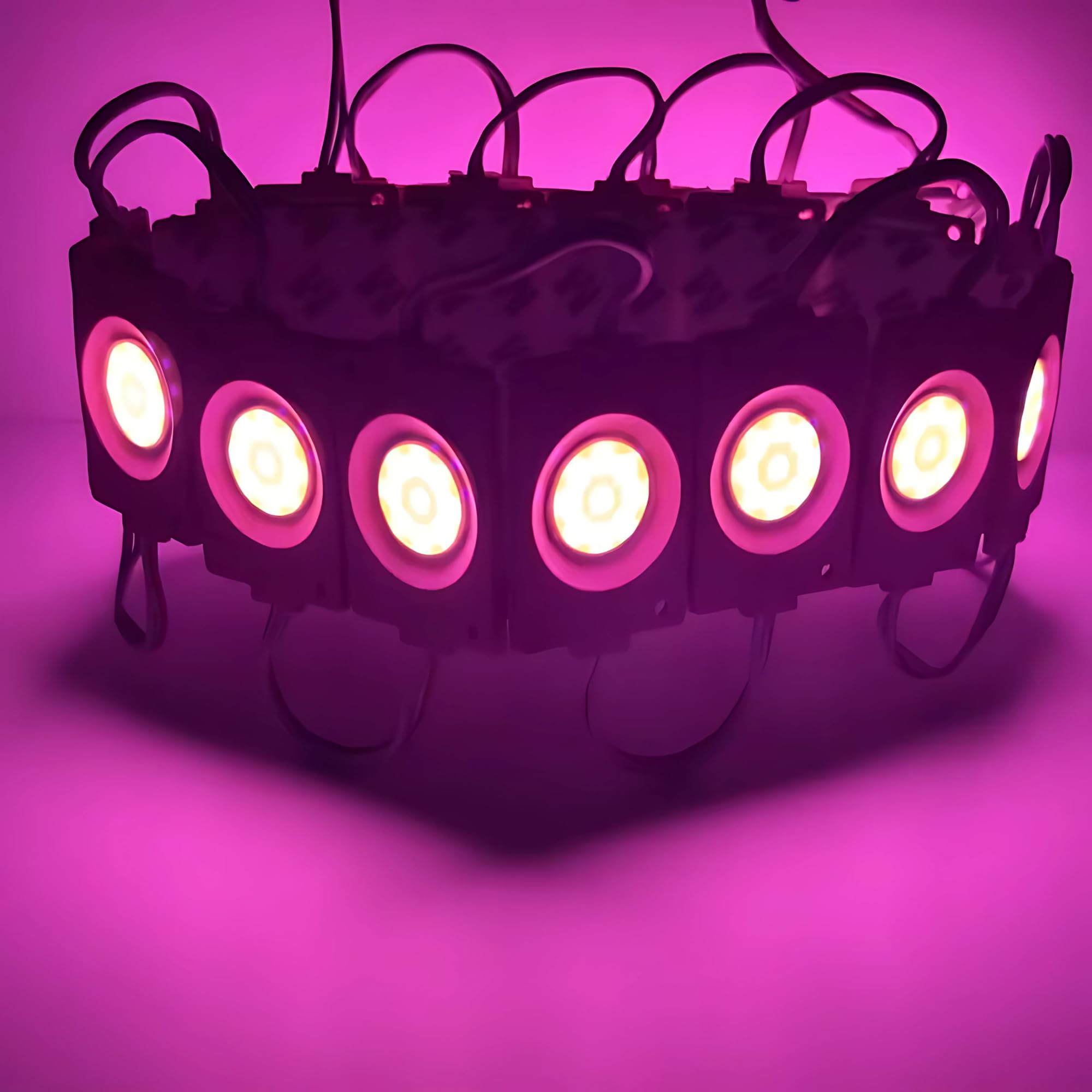 AHORA DECOR – 20 Pieces 12V DC 2.4W Coin LED Light Module – Waterproof & Energy-Efficient LED Bulb for Home, Temple, Car, Bike, DIY Projects & Signboards (Pink) - Image 3 thumbnail