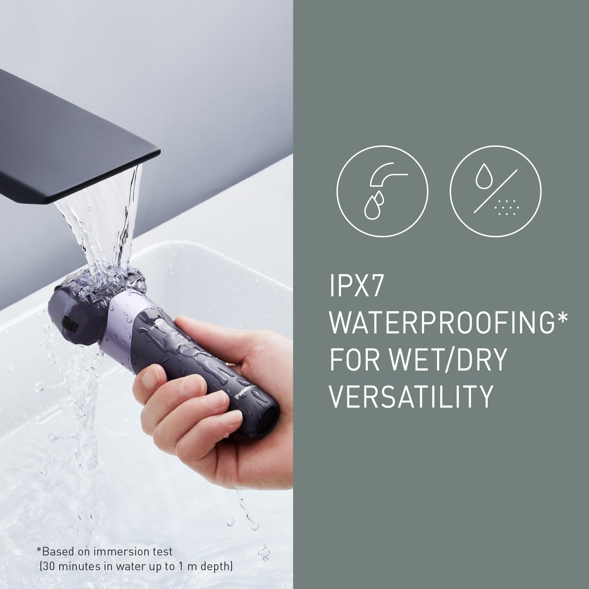 Panasonic Serie 500, ES-ERM3FV503 Serie 500 Rasoio Elettrico Ricaricabile a 3 Lame Wet & Dry, Acciaio Inox Giapponese, Testina Flessibile 10D, IPX7, Ricarica USB-C, Viola