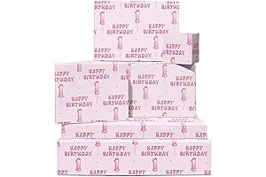 CENTRAL 23 Pink 1st Birthday Wrapping Paper For Girls