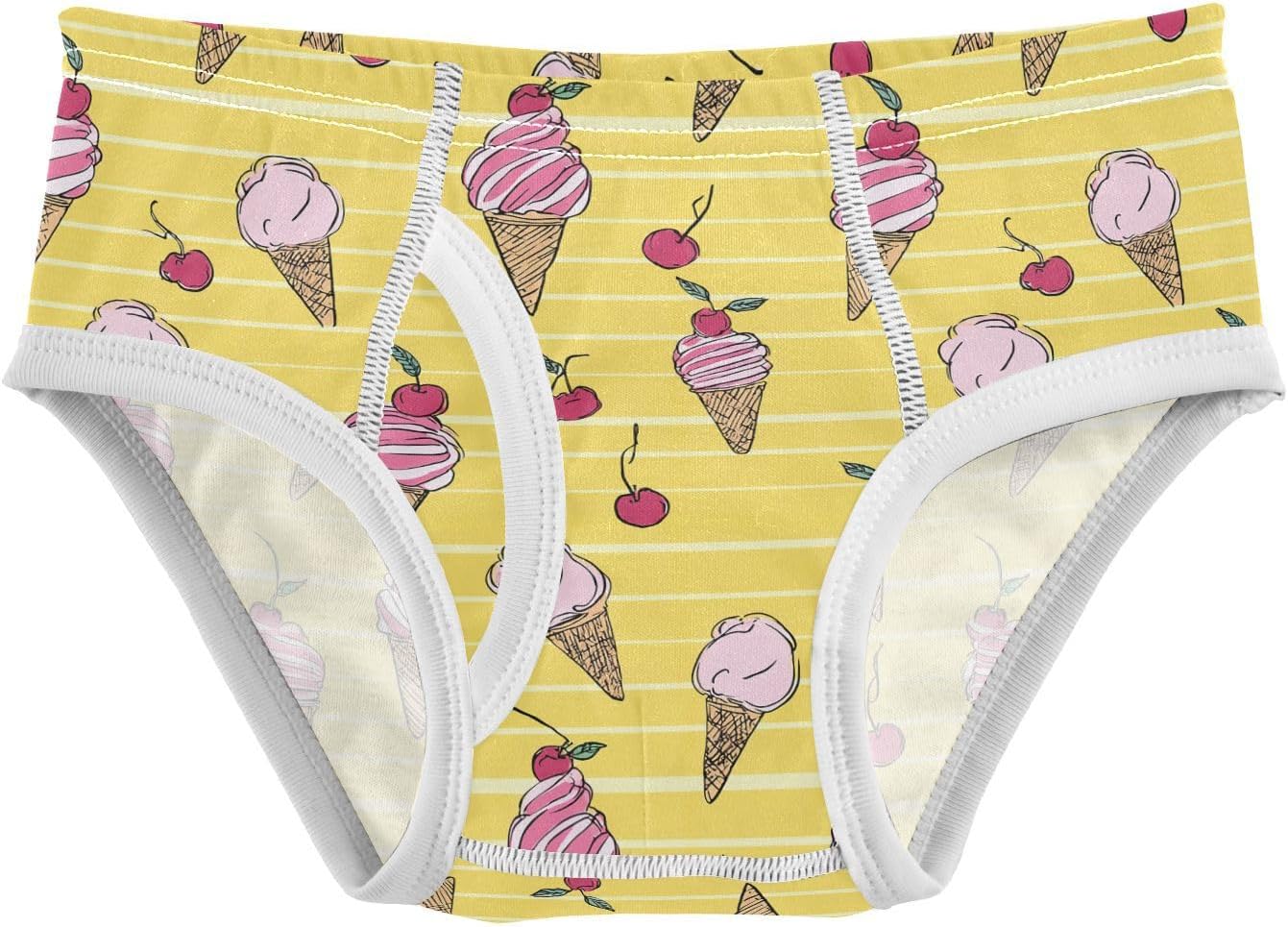 visesunny Boys Training Underwear Yellow Icecream Cherry Breathe Cotton Potty Briefs Size 2T-8Y for Toddler
