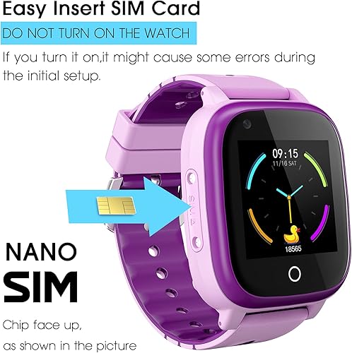 Miniatura 6 de Reloj inteligente 4G para niños con rastreador GPS y llamadas, IP67 impermeable, llamadas de 2 vías, rastreador GPS, reloj de pulsera SOS para niños