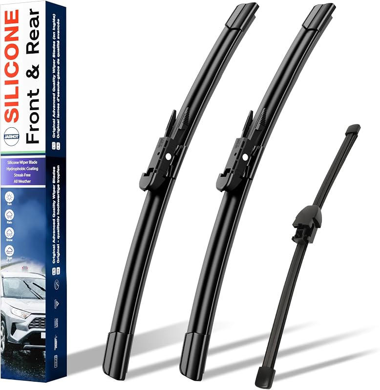Palhetas de limpador de para-brisa de silicone JARHOT para Ford Edge 2015–2023 – Kit com 3 peças