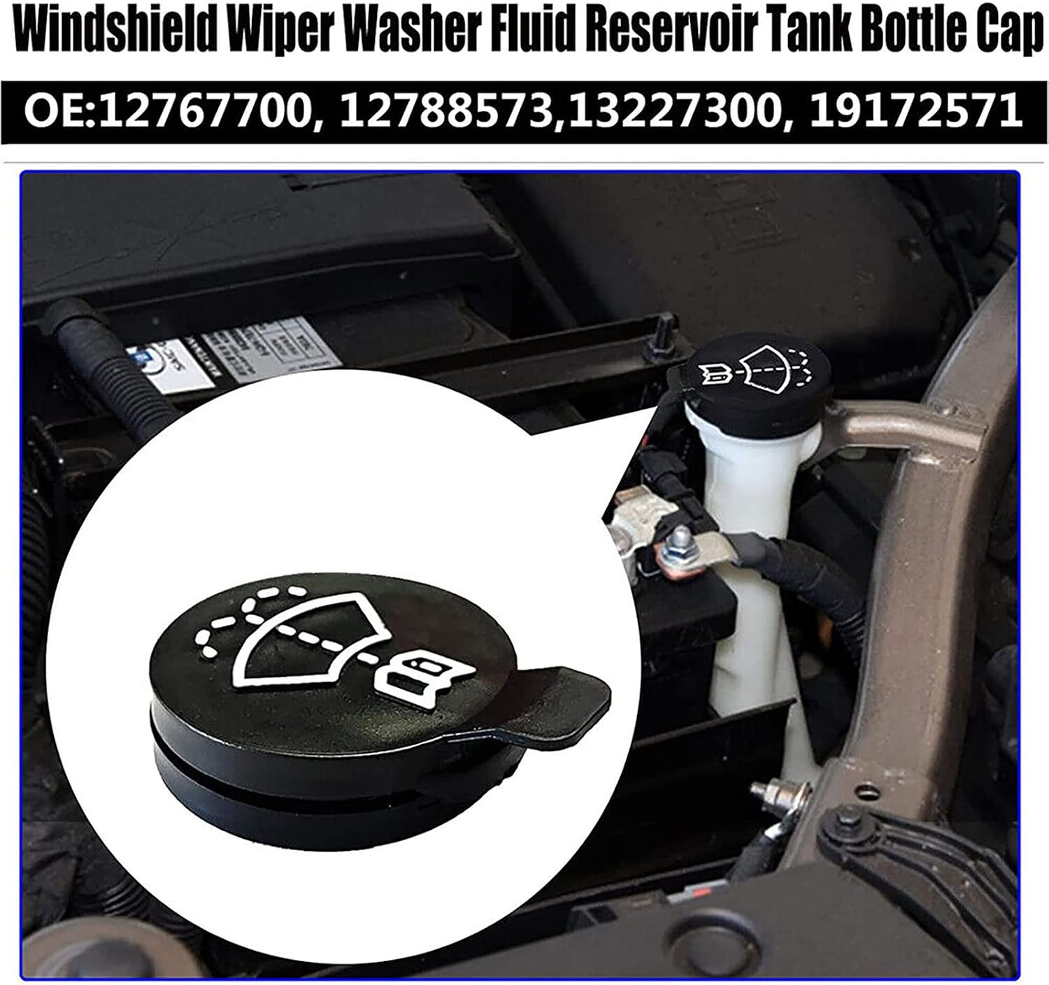 Windshield washer fluid reservoir cap OE/OEM :13227300/12767700 / 12788573/19172571 (2, BLACK)