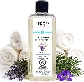 Fresh Linen - Lampe Berger Fragrance Refill for Home Fragrance Oil Diffuser - 33.8 Fluid Ounces - 1 Liter