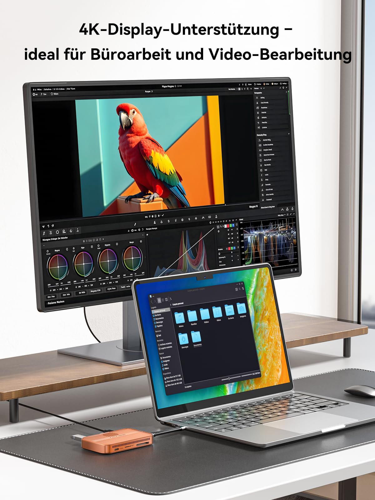 ACASIS 6-in-1 M.2 NVMe SSD-Gehäuse & USB-C Dockingstation, 10Gbps | Magnetisch für MagSafe, 4K@60Hz HDMI, SD/TF-Reader, 100W PD, für 2230-2280 SSD, mit Lüfter, ohne SSD enthalten