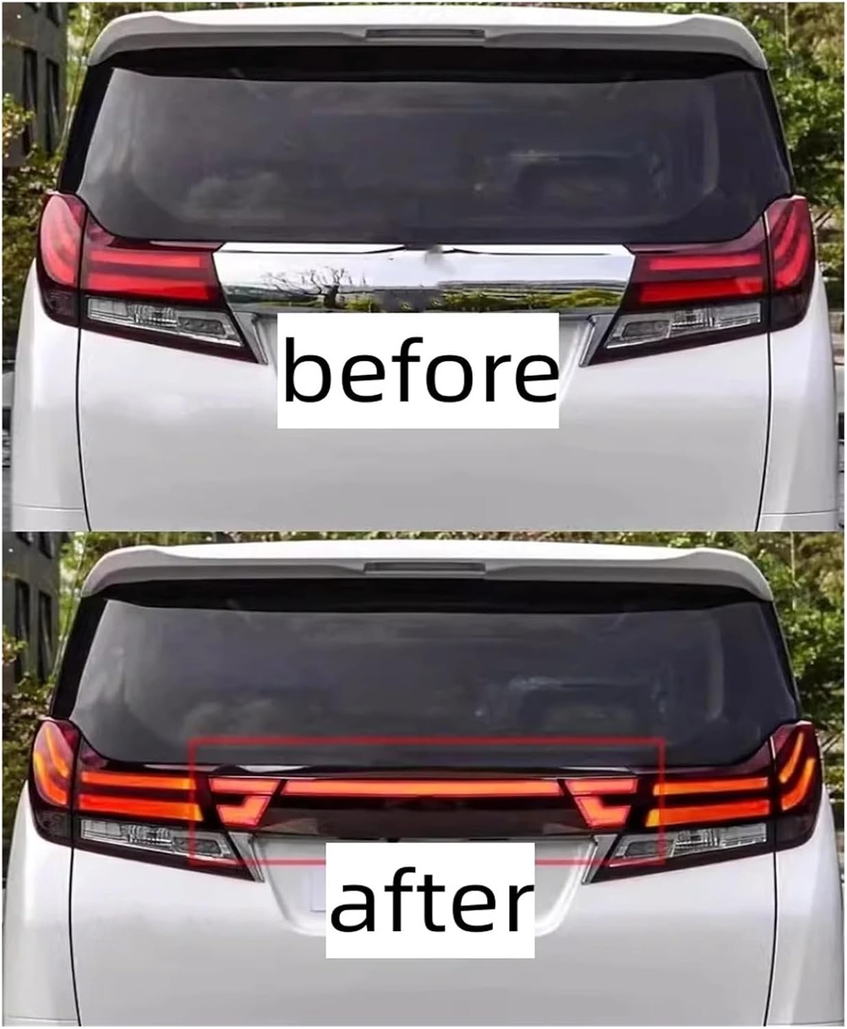 Tailgate Through Lamp Compatible With Toyota Alphard Vellfire 30 Series 15-23 Modified Through Lamp Brake Light Turn Signal Car Accessories(For 19-23)