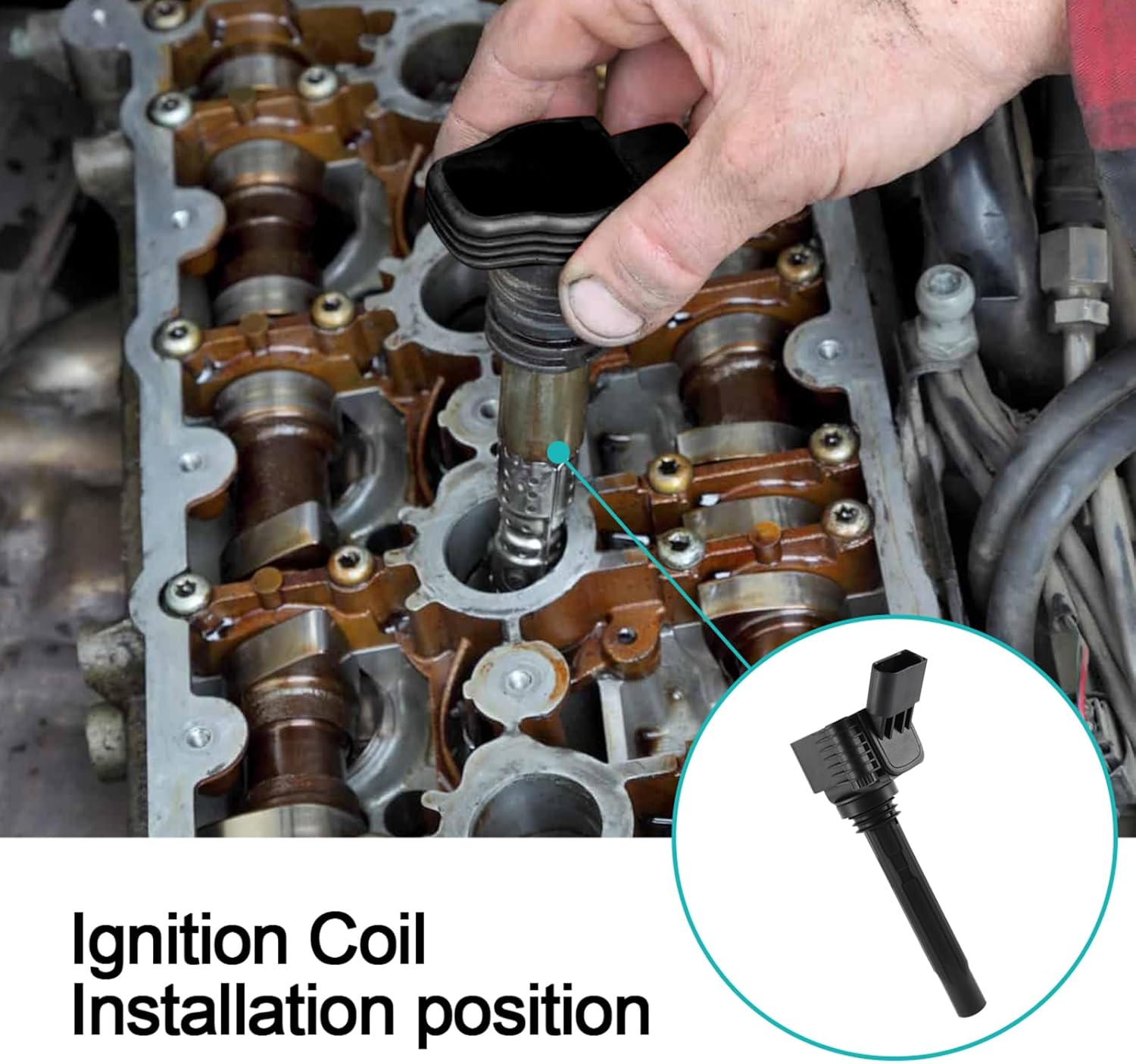 4PCS UF716 Ignition Coil Pack For Audi A3 A4 A5 A6 A8 TT(Quattro) Q3 Q5 Q7 Q8 RS3 RS5 S3 S4 S5 S7 Volkswagen/VW Arteon Atlas Beetle Golf Passat Jetta 1.8L 2.0L L4 UF752