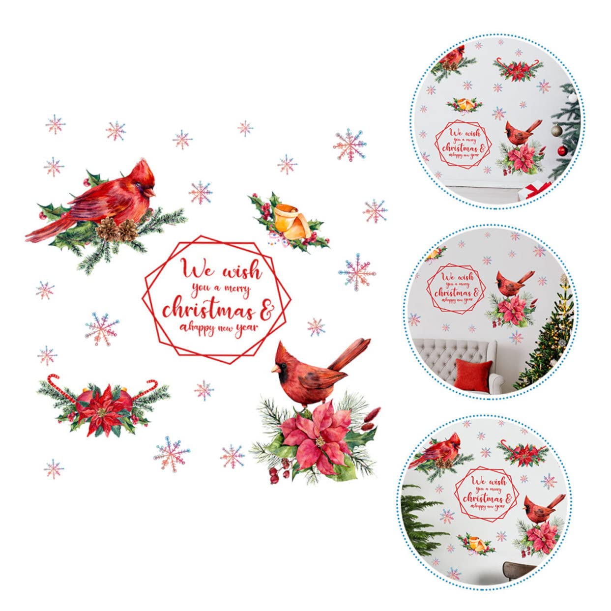 jojofuny 5blätter Weihnachtliche Fensteraufkleber Selbstklebende Wanddeko Mit Weihnachtsmotiven Für Fenster Türen Und Wände Für Festliche Anlässe Und Kreative Dekoration