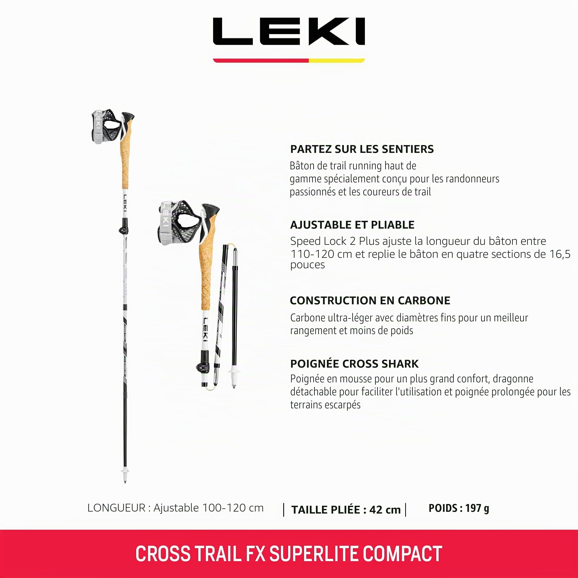 LEKI Cross Trail FX Superlite Compact bâtons
