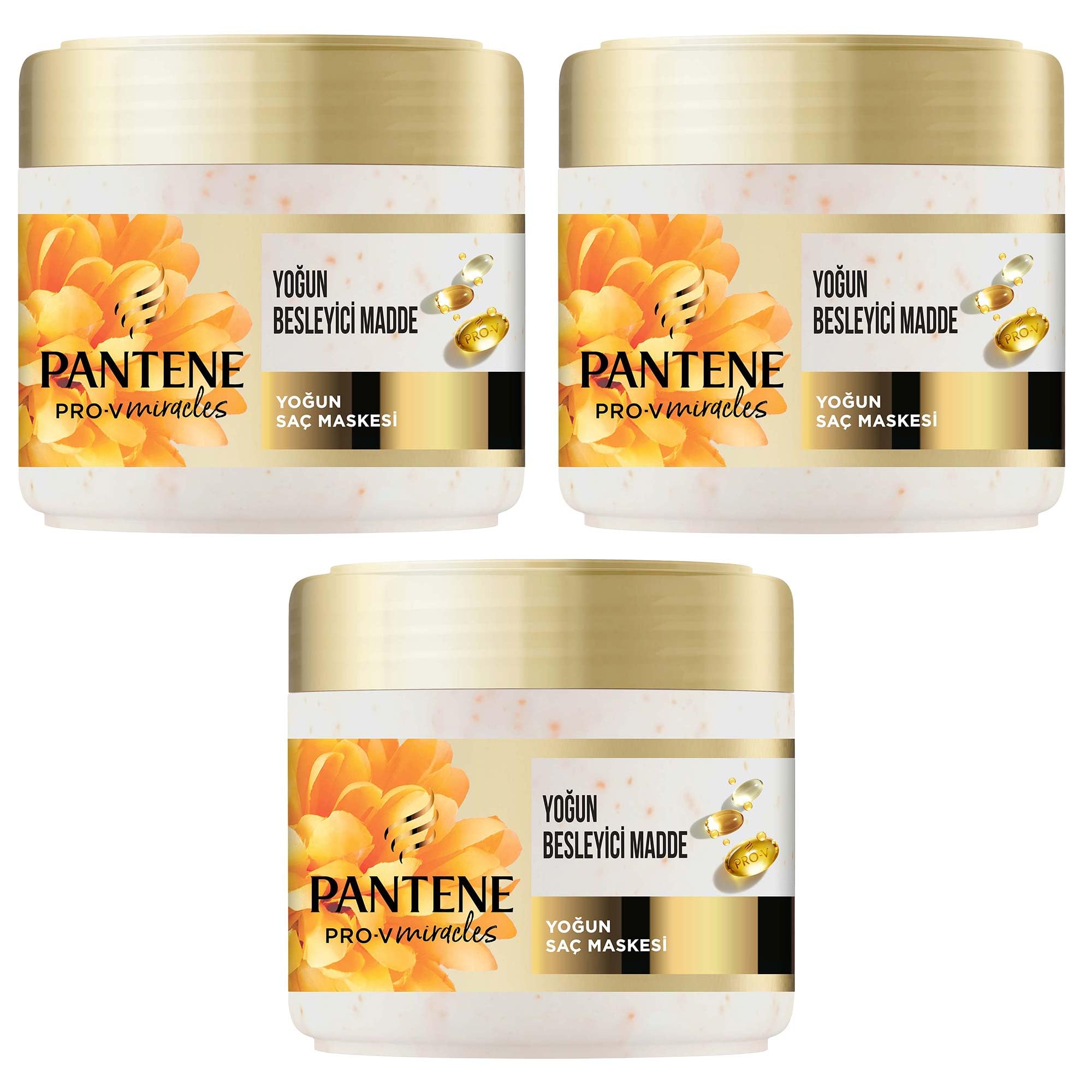 PANTENE PRO-V Miracles Frizz No More Elektriklenme Karşıtı Maske Kuru ve Kıvırcık Saçlar İçin 300 ml 3lü paket