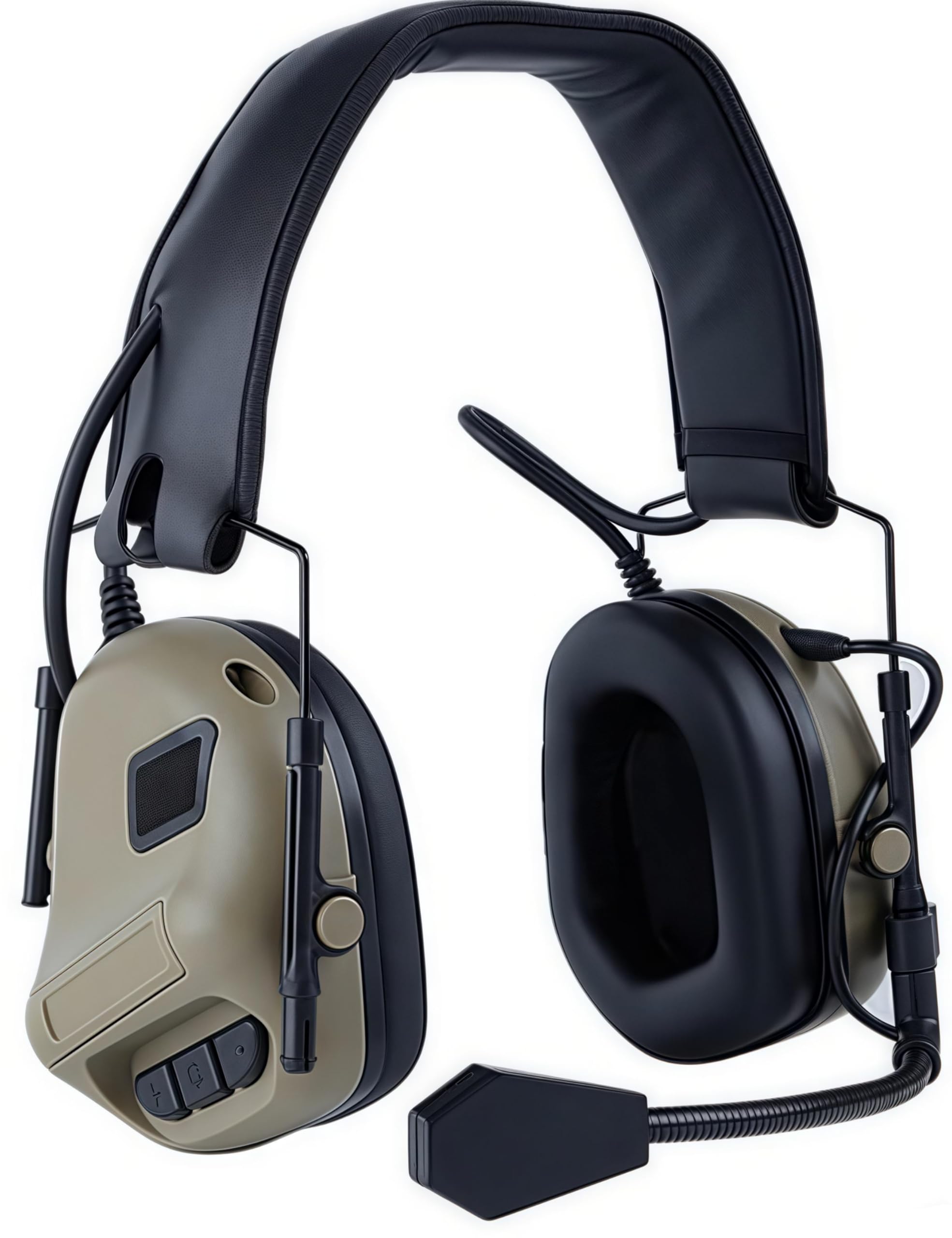 ACEXIER Cuffie militari tattiche senza pickup audio, versione con riduzione del rumore, auricolari da indossare sulla testa per caccia, softair e tiro