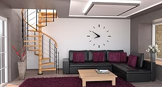 Romanian Indoor Spiral Staircase 1.57" Thick Step, Handrail & Spacer All in Beech Wood Lacquered, 47.24" Diameter 13-Step Kit to 115.16" Floor Height, Please Get a Shipping Quote from us Before Order
