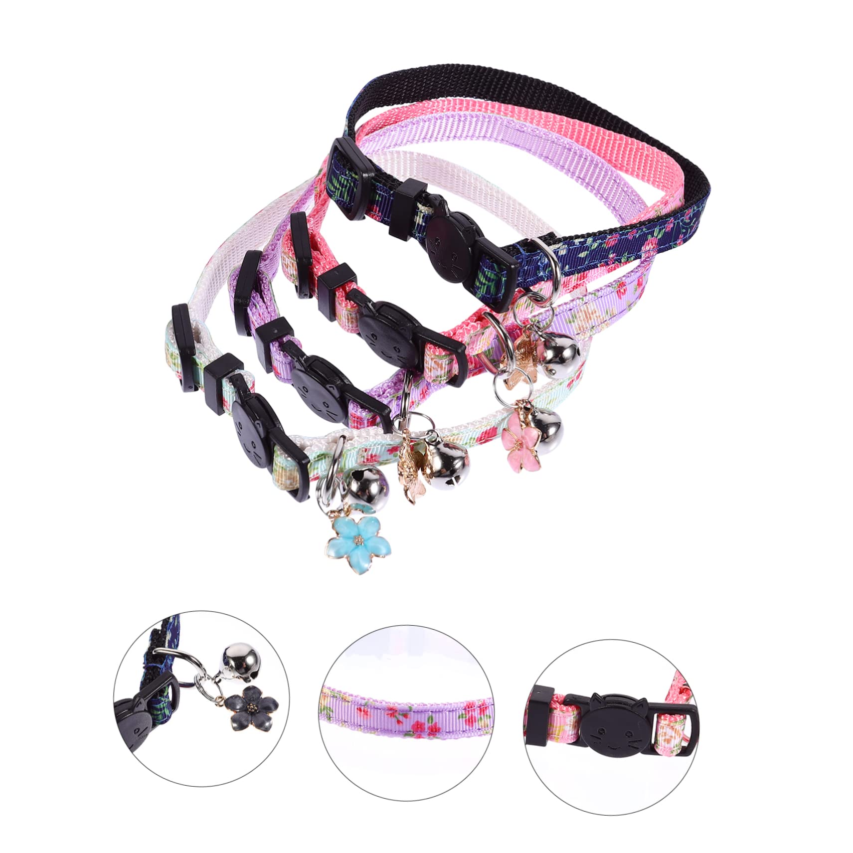 Yardwe 3 Juegos De Collares para Mascotas Diseño De Flores para Gatitos Y Gatos Decoración para El Cuello Ajustables Y Transpirables para Uso Diario Y Fiestas 4 Unidades X 3