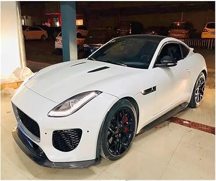 Compatible For Jaguar F-TYPE 2013-2019 Carbon Fiber Bumper Lip Side Skirts Splitters Cover