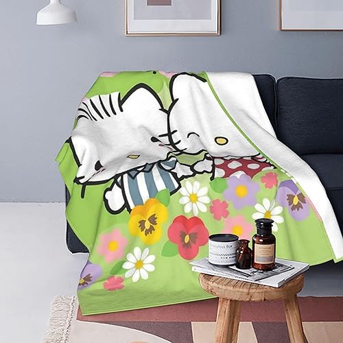 Miniatura 3 de Bonita manta Kawaii para mujeres y niñas, manta de franela súper suave, manta de forro polar cálida para sofá, cama, sala de estar, 80 x 60 pulgadas