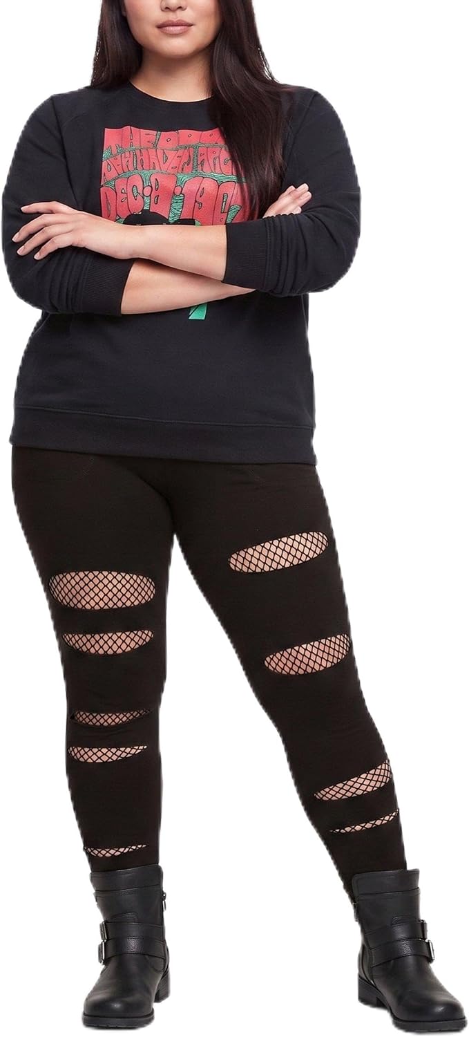 Torrid Women's Plus Size Leggings - Full-Length Mesh Slit Pocket Legging