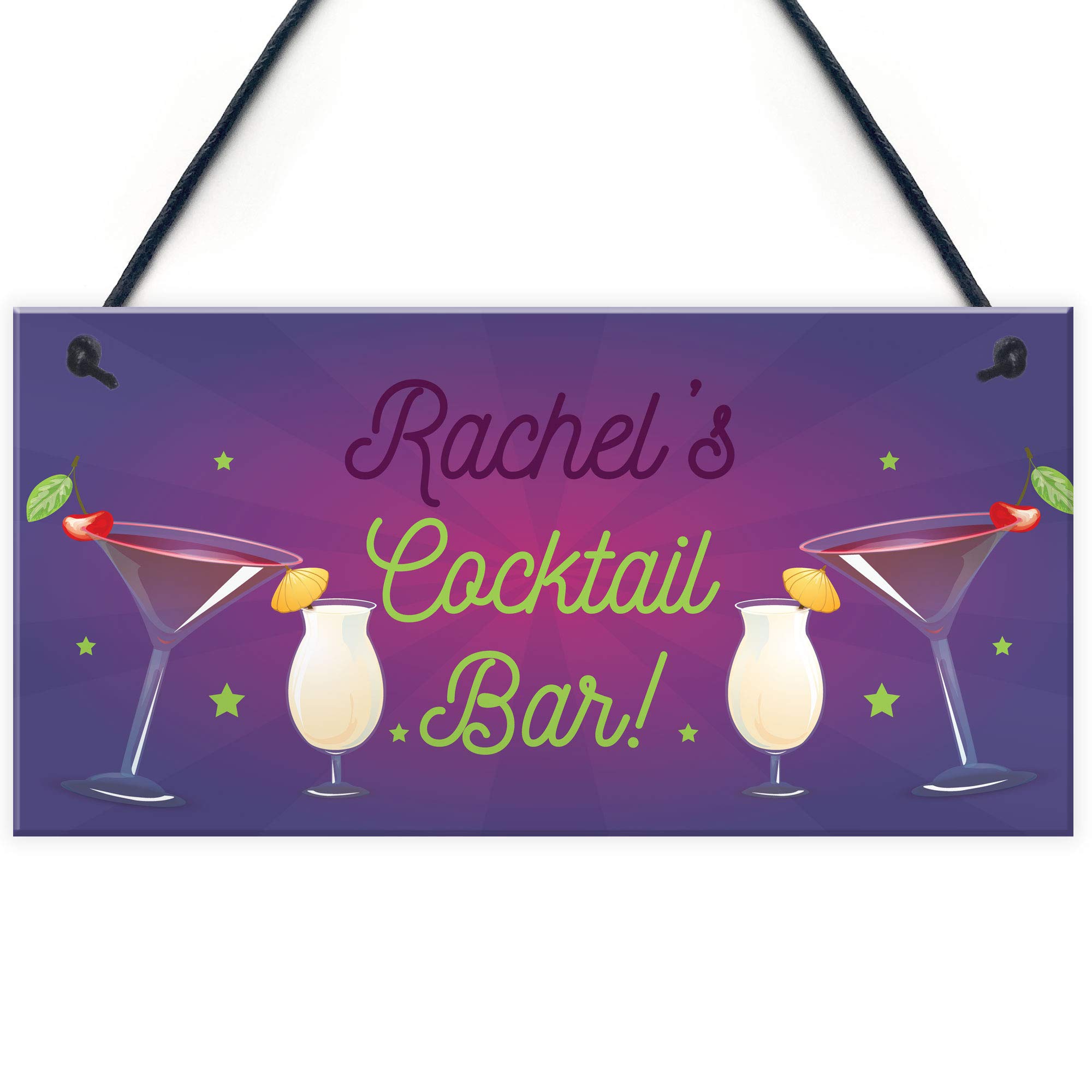 Red Ocean Personalised Novelty Cocktail Bar Home Bar Signs And Plaques Home Kitchen Decor Gifts