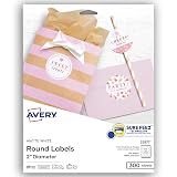 Avery® Printable Labels with Sure Feed®, 22877, Round, 2" Diameter, Matte White, 300 Customizable Labels – view 1