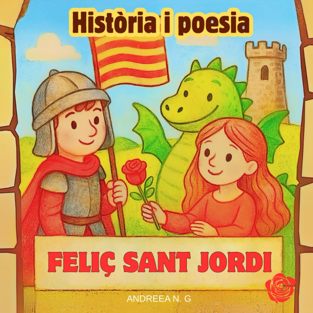 FELIÇ SANT JORDI - Llibre de Sant Jordi per regalar: Versió en Català. Diada de Sant Jordi + Poesias (Crece y Aprende)