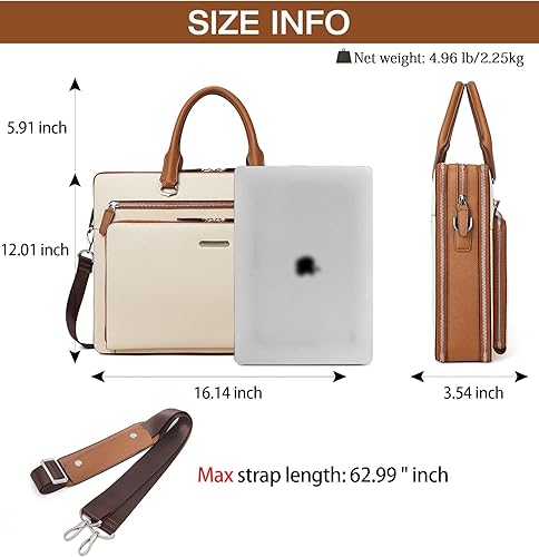 Miniatura 2 de BOSTANTEN Maletines para hombres de cuero portátil 15.6 pulgadas ordenador mensajero hombro delgado Buisness viaje trabajo caso