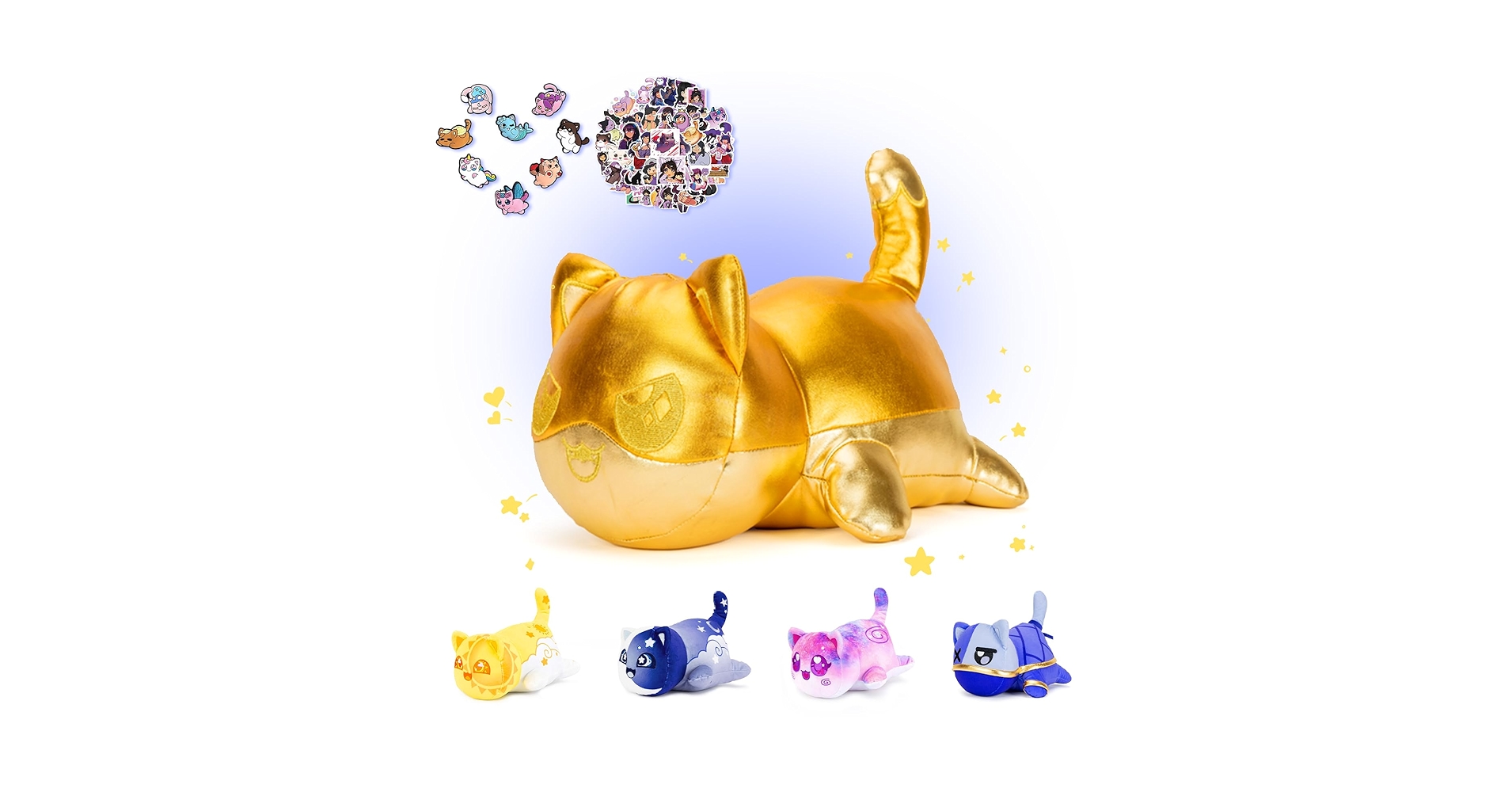 Cat　0102 ♡ Amazon.com: 69-PCS丨Gold EIN Cat Plush + 60-Sticker - Galaxy