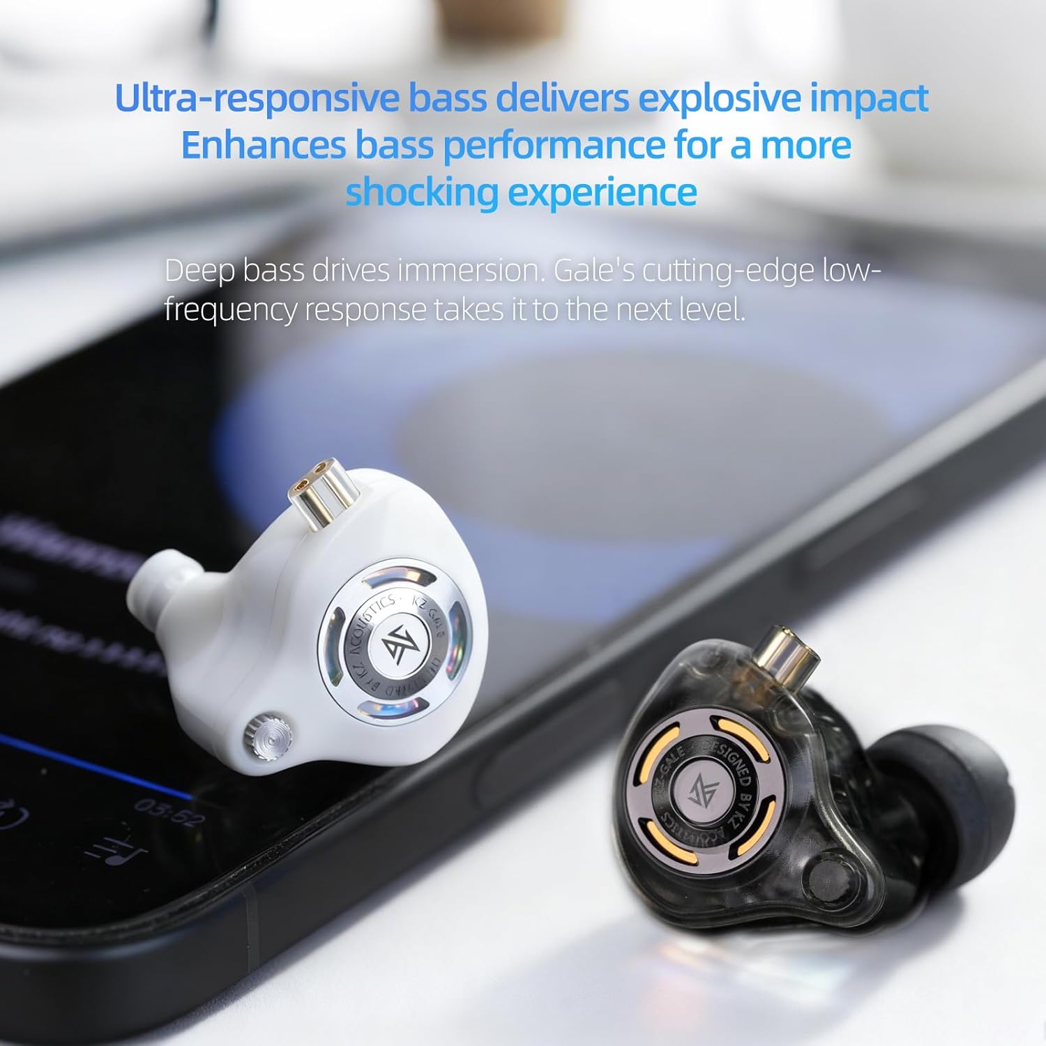 KZ Gale in-Ear Monitor Headphones Gaming with Dual Mic, Wide Frequency Response, Super-Linear Driver, Fit for Gaming and Music, Type-C with EQ Adjuster