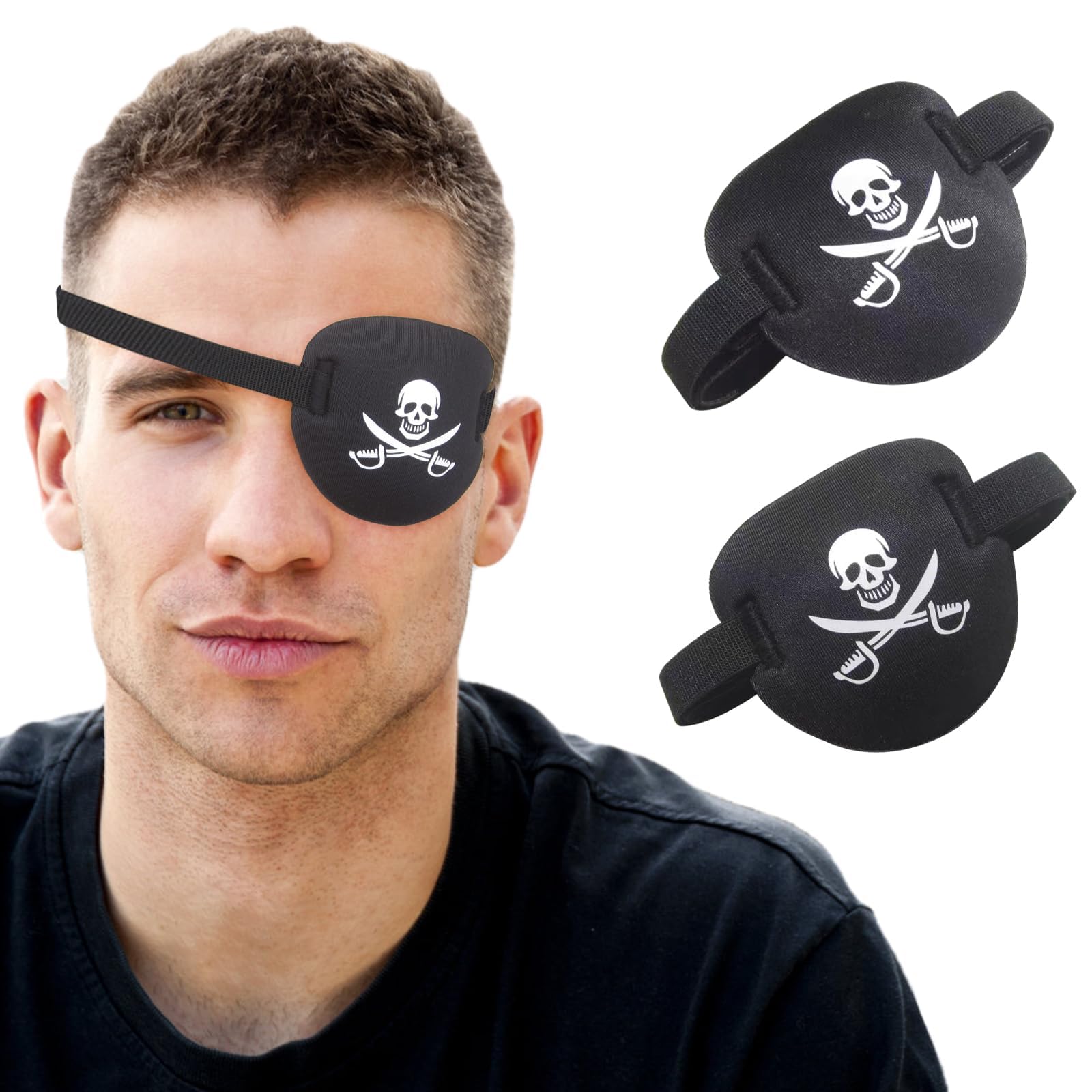 kriyaa 2PCS 3D Soft Pirate Eye Patch, Adjustable Lazy Eye Amblyopia Patch for Left & Right Eye-picture-24