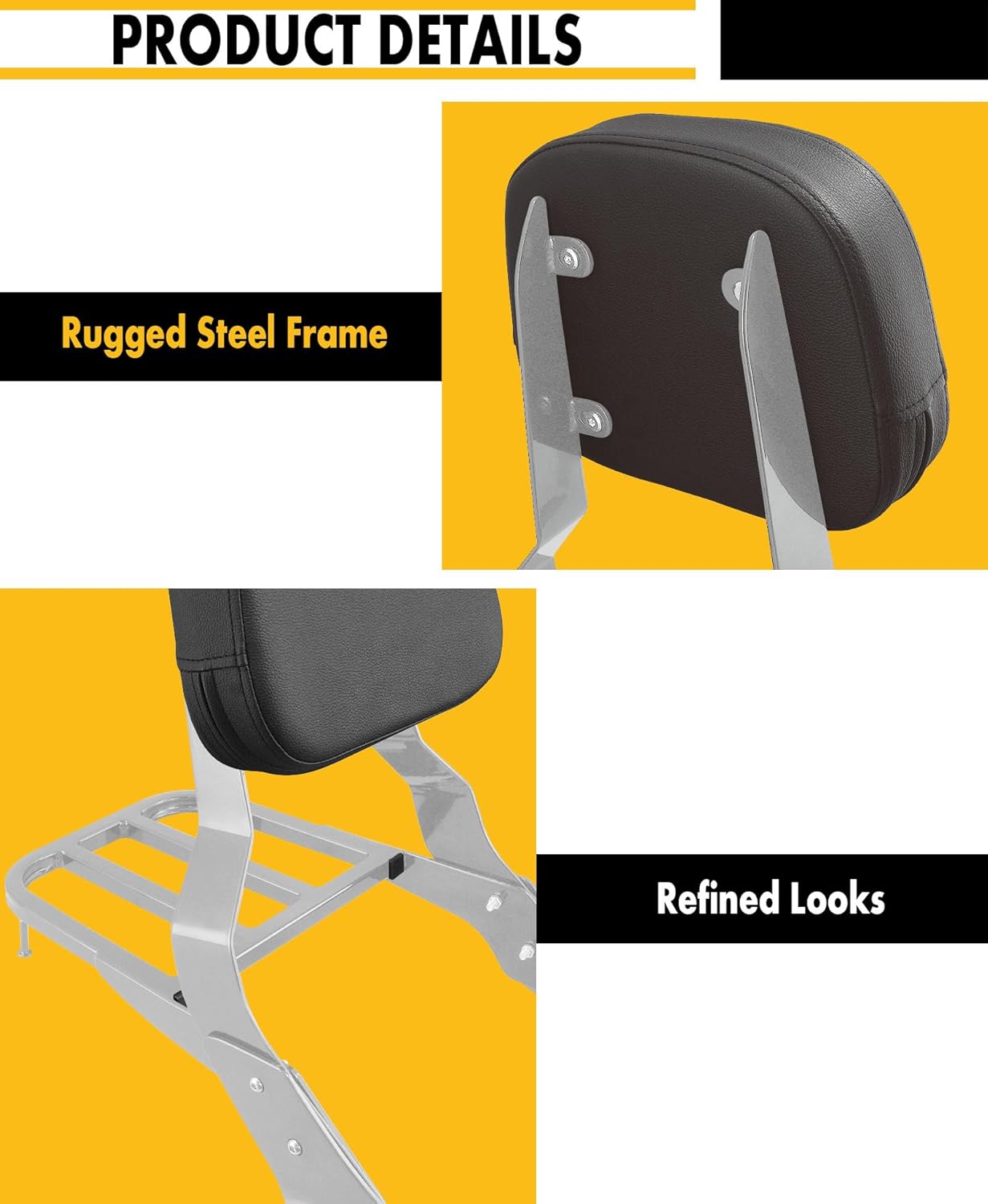 Sissy Bar Backrest with Luggage Rack Fits for Honda VTX 1300 1800 N/R/S Models 2002-2008