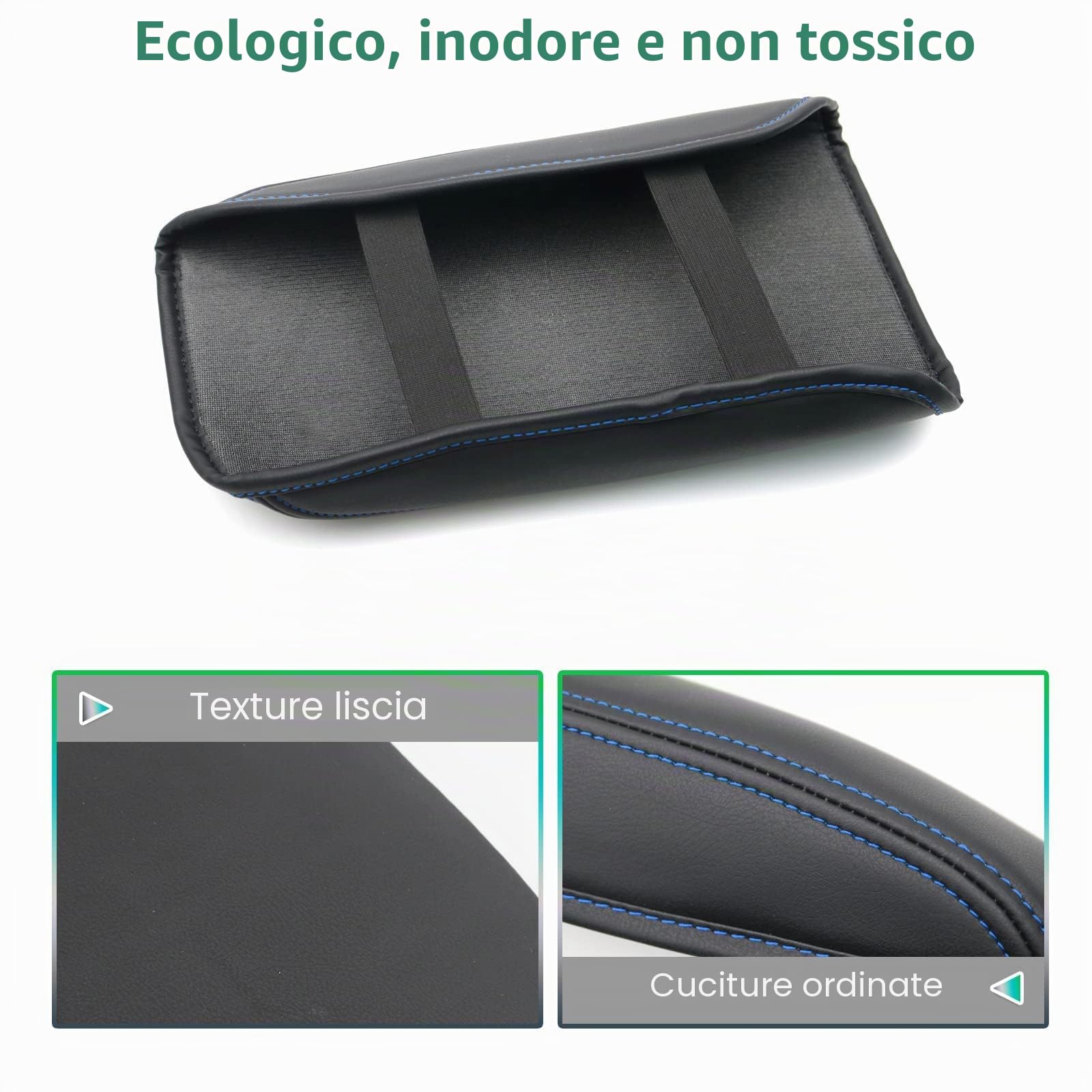 GAFAT Compatibile con Nissan Qashqai J12 e-Power 2022-2025 2026 Copertura per Bracciolo, Protezione Braccioli Console Centrale, Rivestimento in pelle PU, Facelift Qashqai ePower Accessori (Blu)